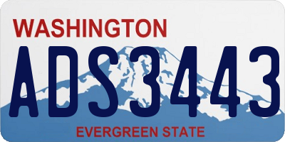 WA license plate ADS3443