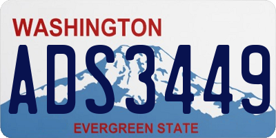 WA license plate ADS3449
