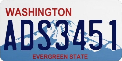 WA license plate ADS3451