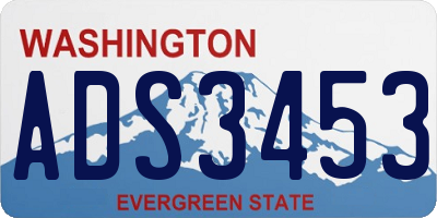 WA license plate ADS3453