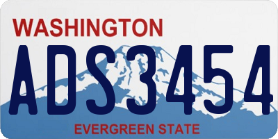 WA license plate ADS3454