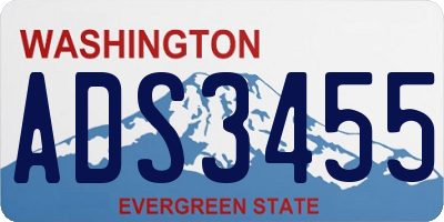 WA license plate ADS3455
