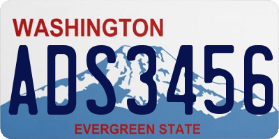 WA license plate ADS3456