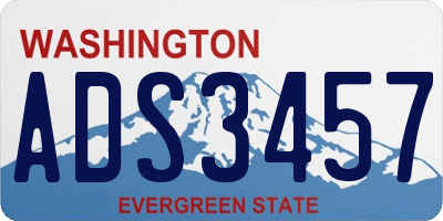 WA license plate ADS3457