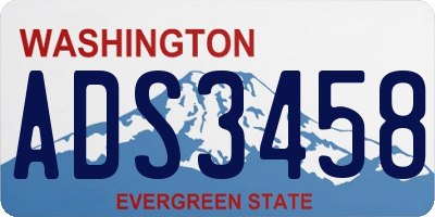 WA license plate ADS3458