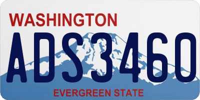 WA license plate ADS3460