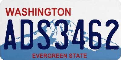 WA license plate ADS3462