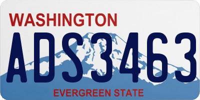 WA license plate ADS3463