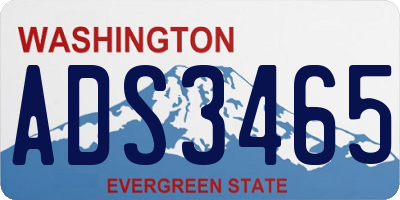 WA license plate ADS3465