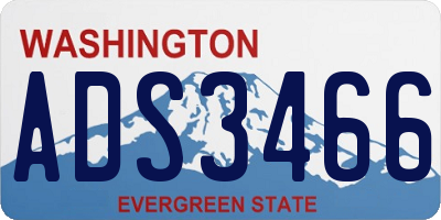 WA license plate ADS3466