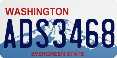 WA license plate ADS3468