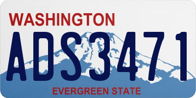 WA license plate ADS3471