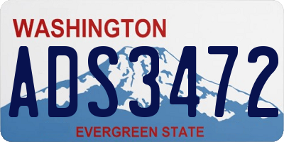 WA license plate ADS3472