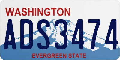 WA license plate ADS3474