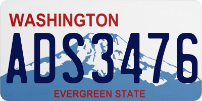 WA license plate ADS3476