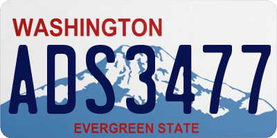 WA license plate ADS3477