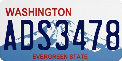 WA license plate ADS3478