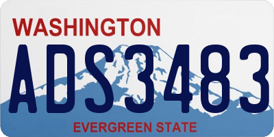 WA license plate ADS3483