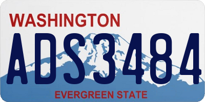 WA license plate ADS3484