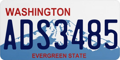 WA license plate ADS3485