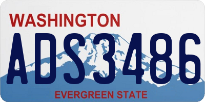 WA license plate ADS3486