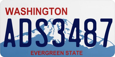 WA license plate ADS3487