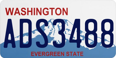 WA license plate ADS3488