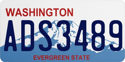 WA license plate ADS3489