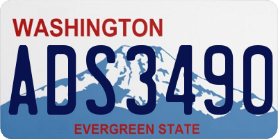 WA license plate ADS3490