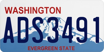 WA license plate ADS3491