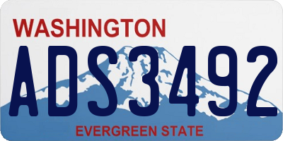 WA license plate ADS3492