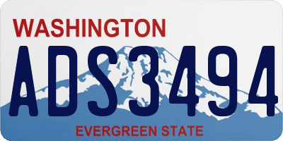 WA license plate ADS3494