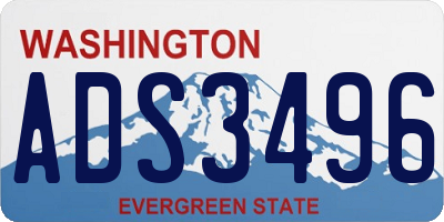 WA license plate ADS3496