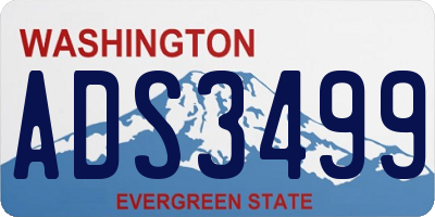 WA license plate ADS3499