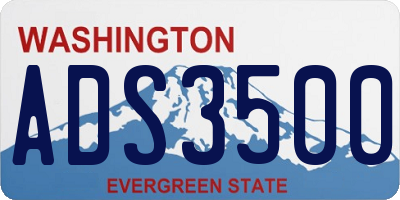 WA license plate ADS3500