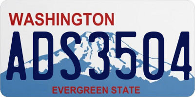 WA license plate ADS3504