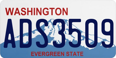 WA license plate ADS3509