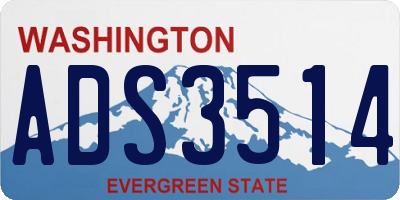 WA license plate ADS3514