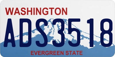 WA license plate ADS3518