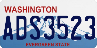 WA license plate ADS3523