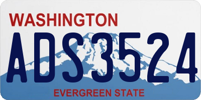 WA license plate ADS3524