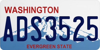 WA license plate ADS3525