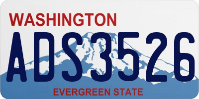 WA license plate ADS3526