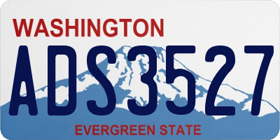 WA license plate ADS3527