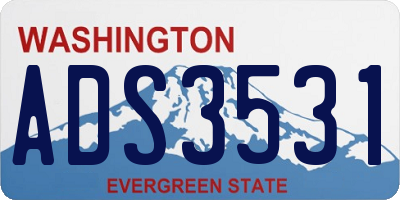 WA license plate ADS3531