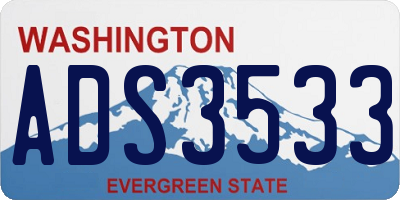 WA license plate ADS3533