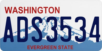 WA license plate ADS3534