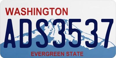 WA license plate ADS3537