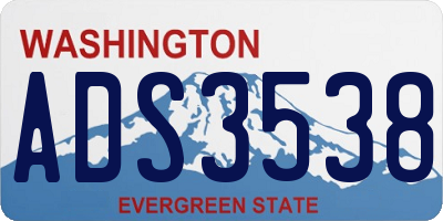 WA license plate ADS3538