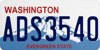 WA license plate ADS3540